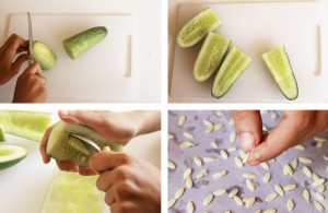 The process used for saving the seeds of a cucumber
